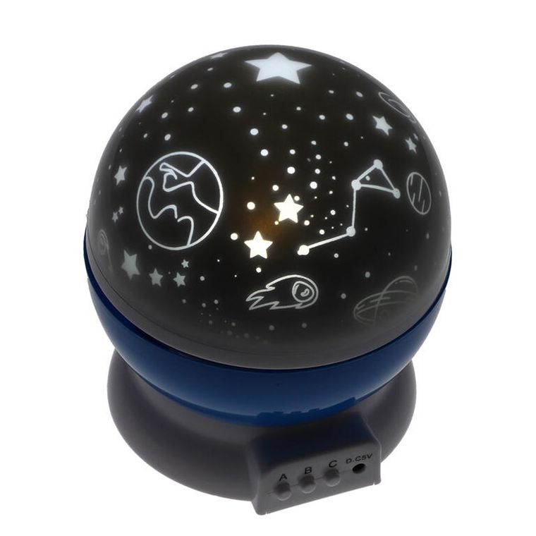 Projektor noční oblohy na baterie a USB, plast, 14 × 11 cm