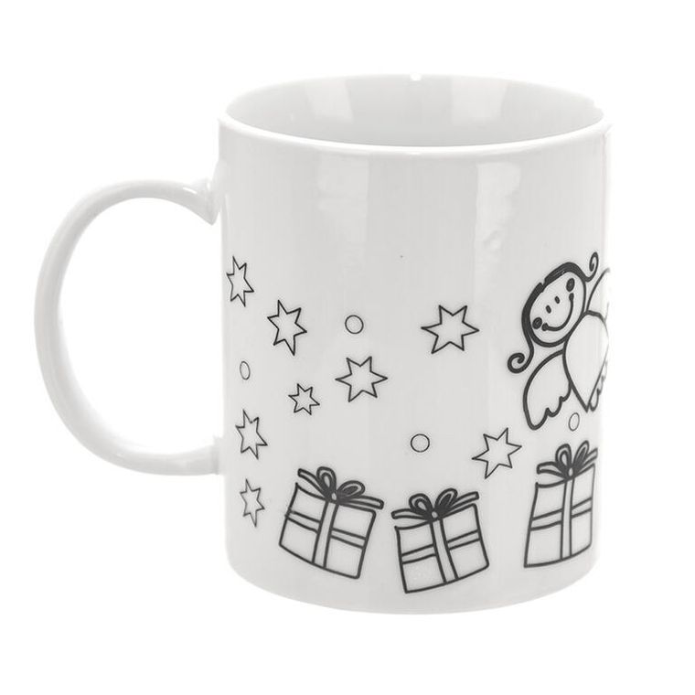 Porcelánový hrnek STROMEK s barvami a štětcem, 380 ml (obrázek 3)