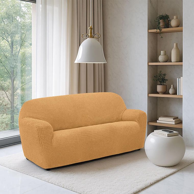 Super strečové potahy  RUBINIA zlatá dvojkřeslo (š. 140 - 180 cm) (obrázek 7)