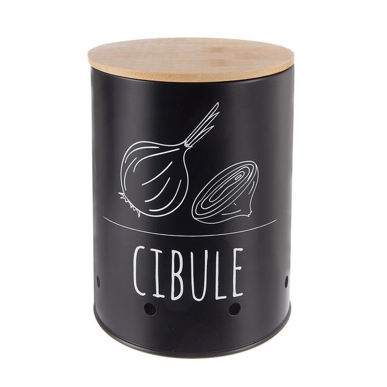 Kulatá plechová dóza CIBULE Black