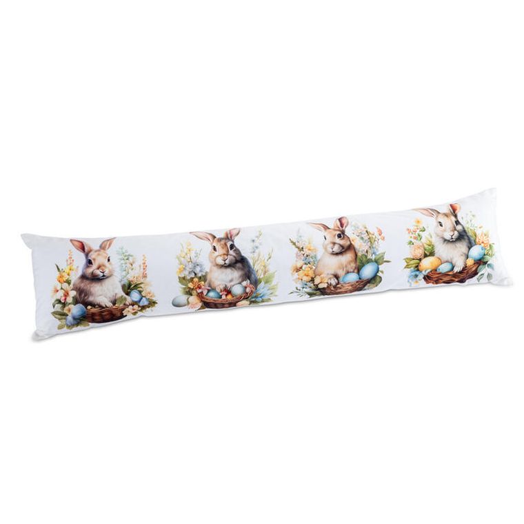 Polštář proti průvanu ZAJÍČCI V KOŠÍČKU 20 x 90 cm