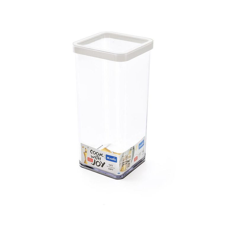 Hranatá plastová dóza na potraviny LOFT bílá 1,5 l (obrázek 5)