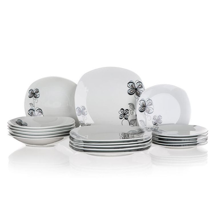 Porcelánová sada talířů FLOREA 18 ks