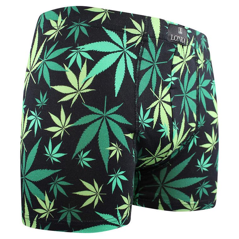 KEVIN IMAGE pánské elastické boxerky - CANNABIS M