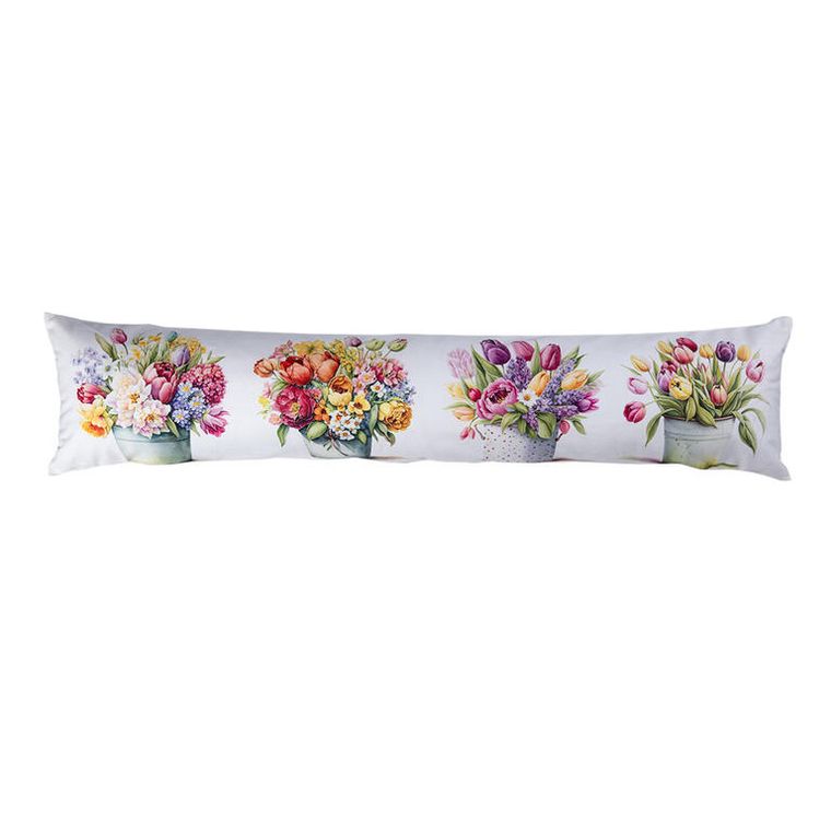 Polštář proti průvanu KVĚTINY V TRUHLÍKU 20 x 90 cm