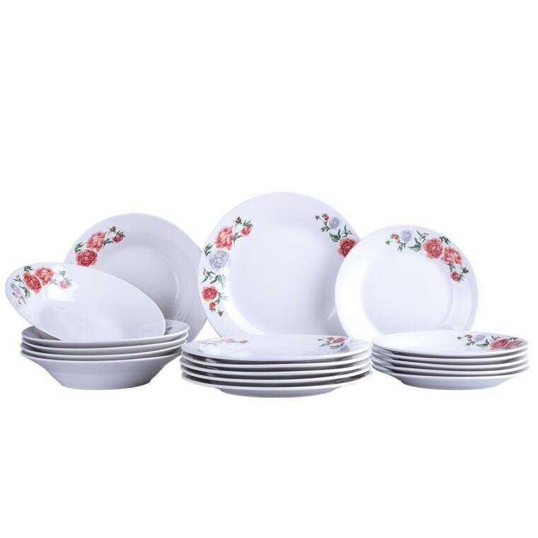 Porcelánová sada talířů PEONIA ROSE 18 ks - galerie #1