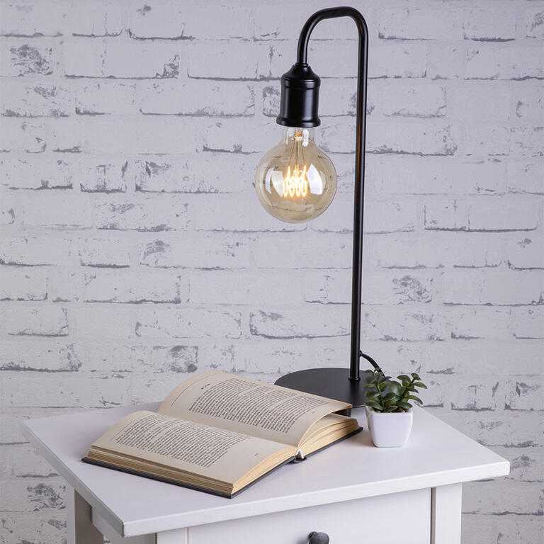 Stolní lampa VINTAGE kovová, černá - galerie #1