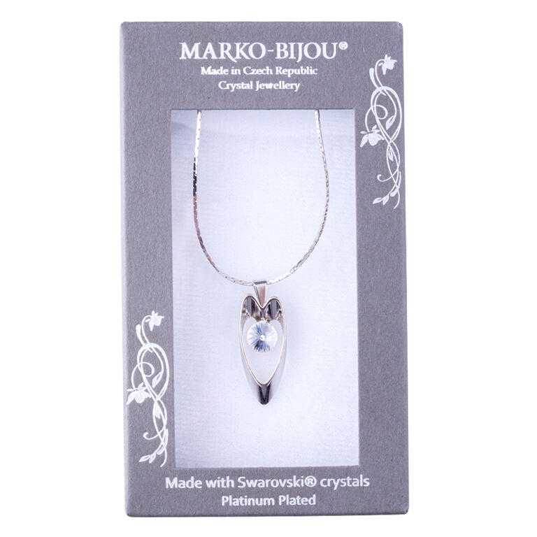 Náhrdelník DLOUHÉ SRDÍČKO s krystalem Swarovski - galerie #1