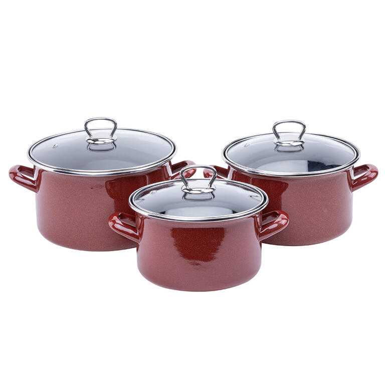 Smaltovaný hrnec s poklicí MARIGOLD RED - galerie #1