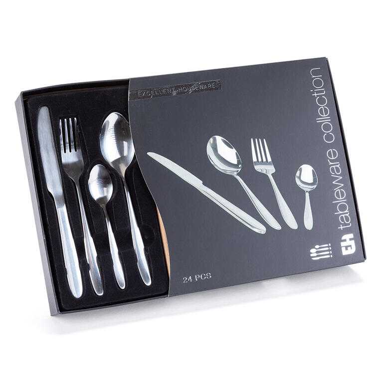 Set tacâmuri din oțel inoxidabil SILVER 24 buc - galerie #1