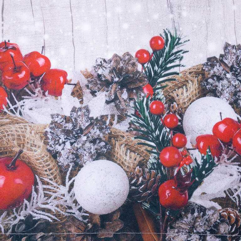 Vánoční ubrus běhoun Červená jablíčka 40 x 160 cm - galerie #1