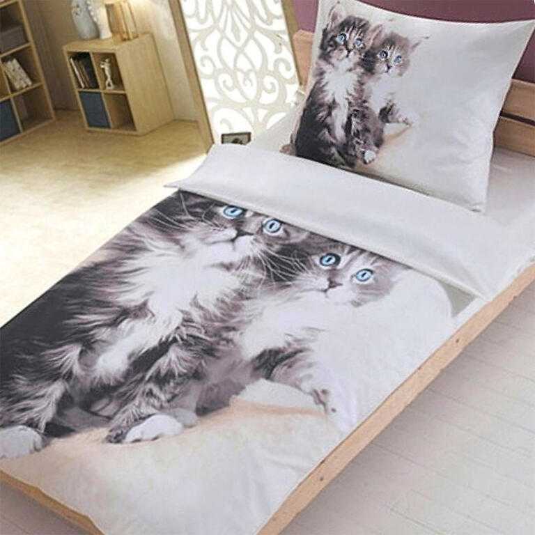 Ložní povlečení z mikrovlákna 3D KOČKY - galerie #1