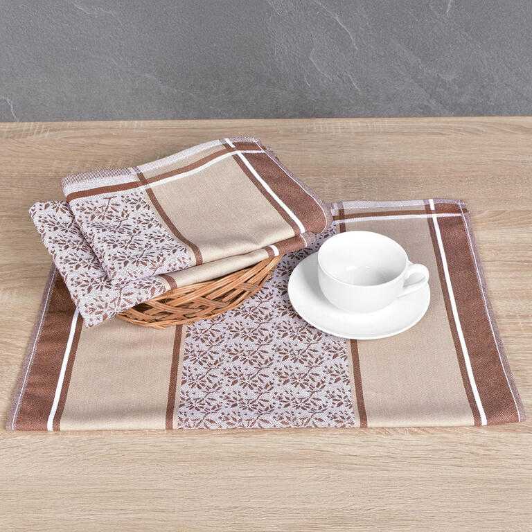 Prosoape de bucătărie din bumbac egiptean DORO BEIGE 50 x 70 cm 3 buc - galerie #1