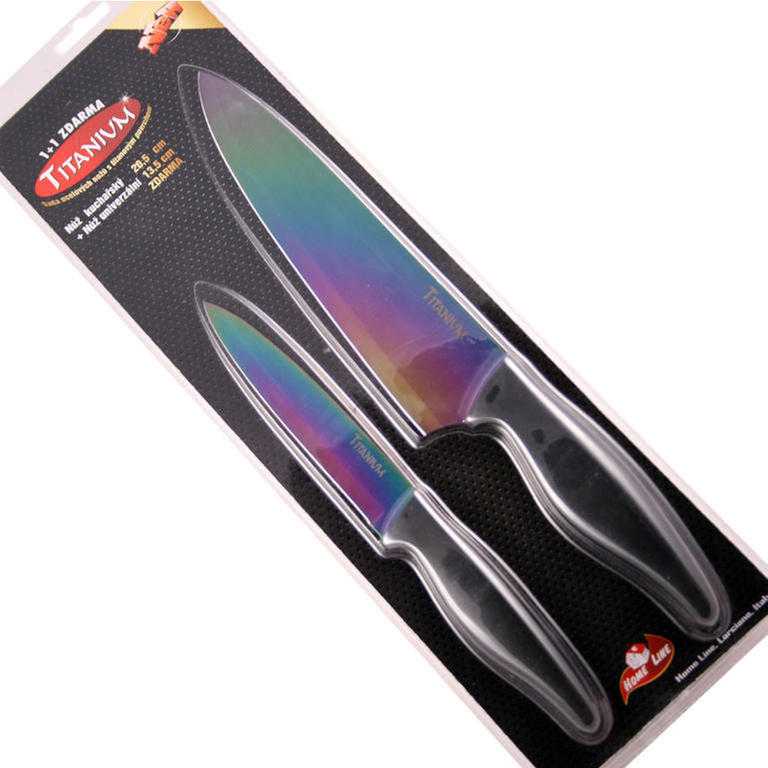 Oceľové nože TITANIUM s titánovým povrchom 1 + 1