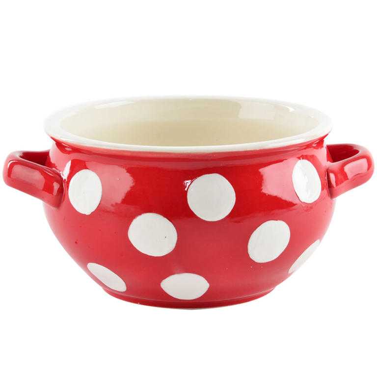 Keramická miska s uchy KRAJÁČ 700 ml červená