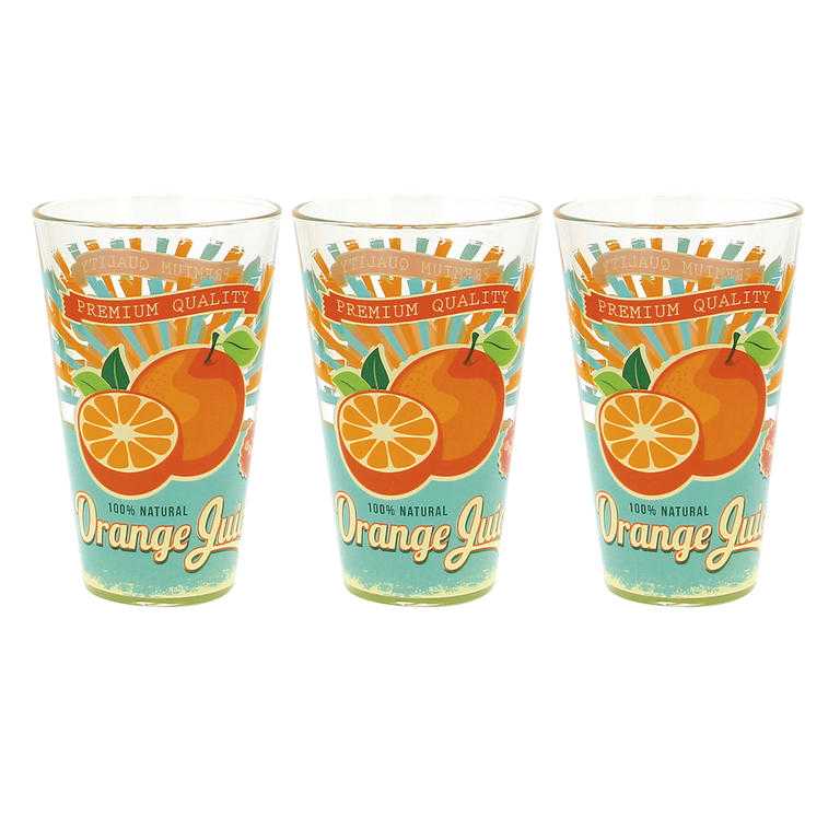 Vysoké sklenice 310 ml Pomeranč 3 ks