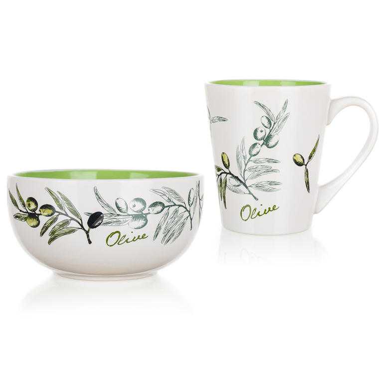 Set din ceramică pentru mic dejun Olives, BANQUET