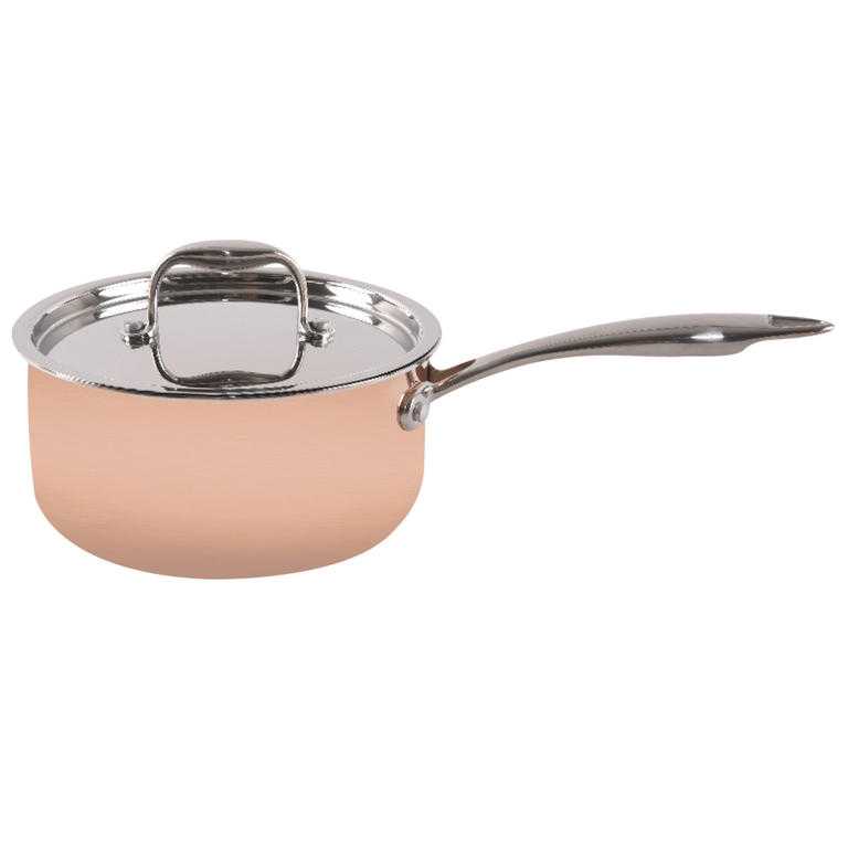 Měděný rendlík MORRETI s poklicí pr. 20 cm