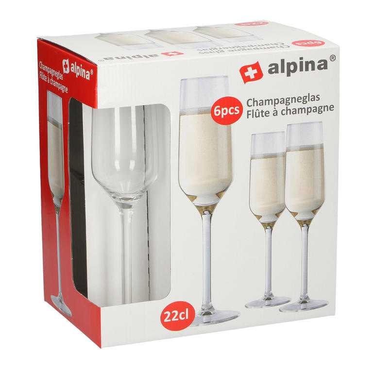 Sklenice na šampaňské ALPINA 6 ks