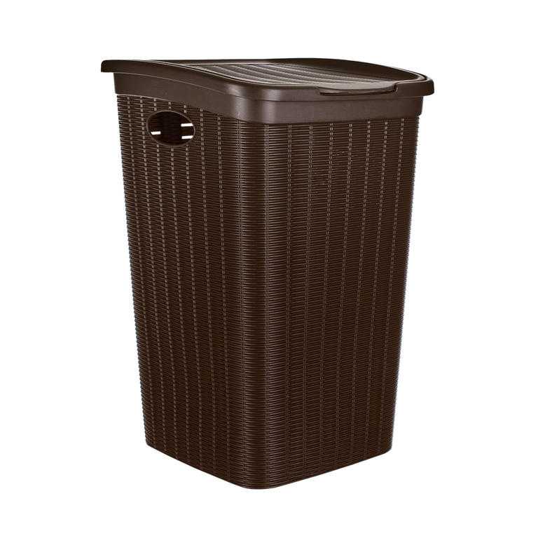 Plastový prádelní koš tmavě hnědý 50 l RATTAN