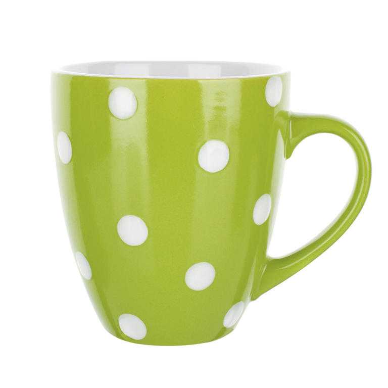 Keramický hrnek Baňák zelený s puntíky 400 ml, BANQUET