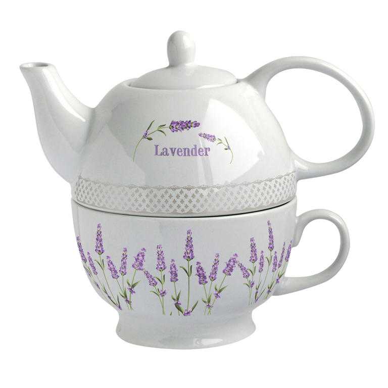 Ceainic si ceasca ceramica 2 in 1 Lavanda
