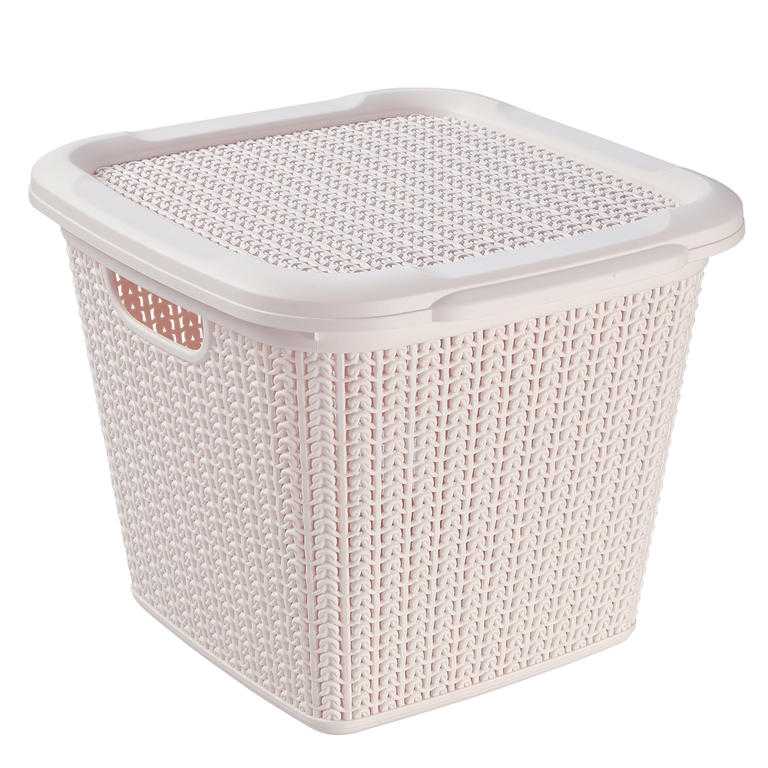 Ratanový box s víkem Brilanz krémový