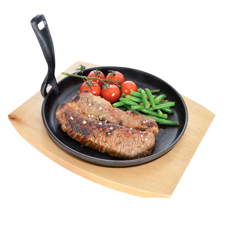 Litinová pánev s prkénkem 22 cm