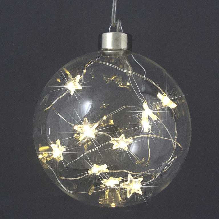 Vánoční světelná koule s 10 LED hvězdičkami