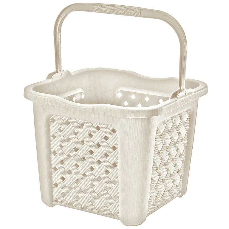 Kôš s madlom Arianna 25 l, krémový Tontarelli