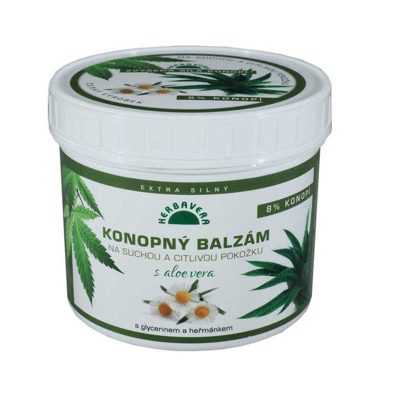 Konopný balzám s aloe vera na suchou a citlivou pokožku 500 ml