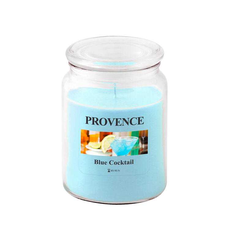 Sviečka v skle s viečkom BLUE COCKTAIL