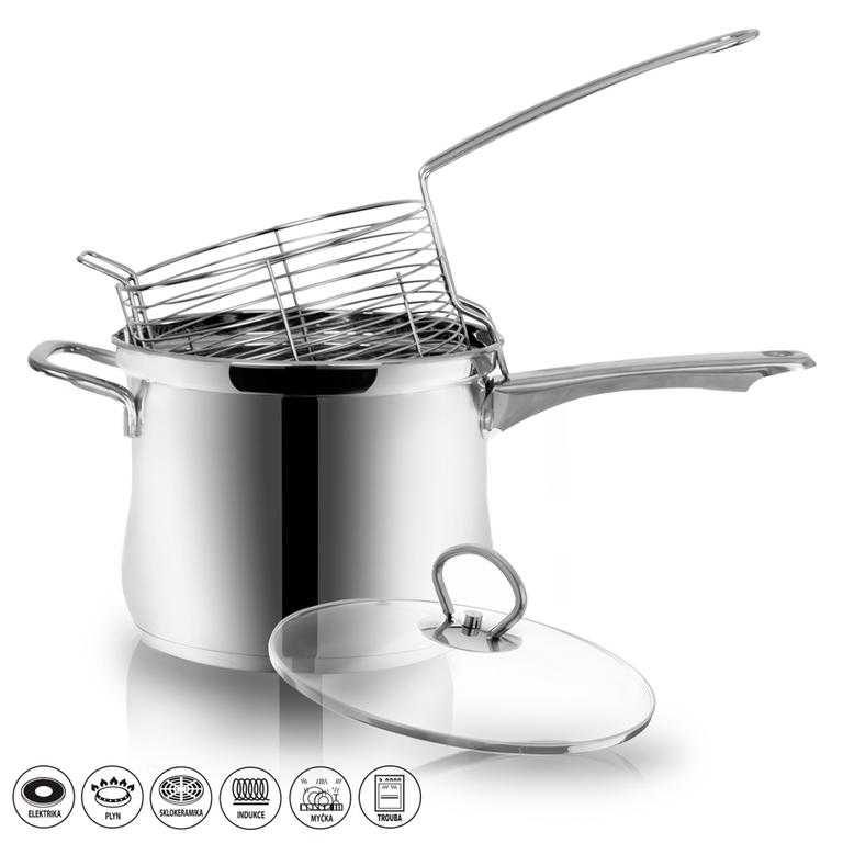 Nerezový fritovací hrnec 3,7 l