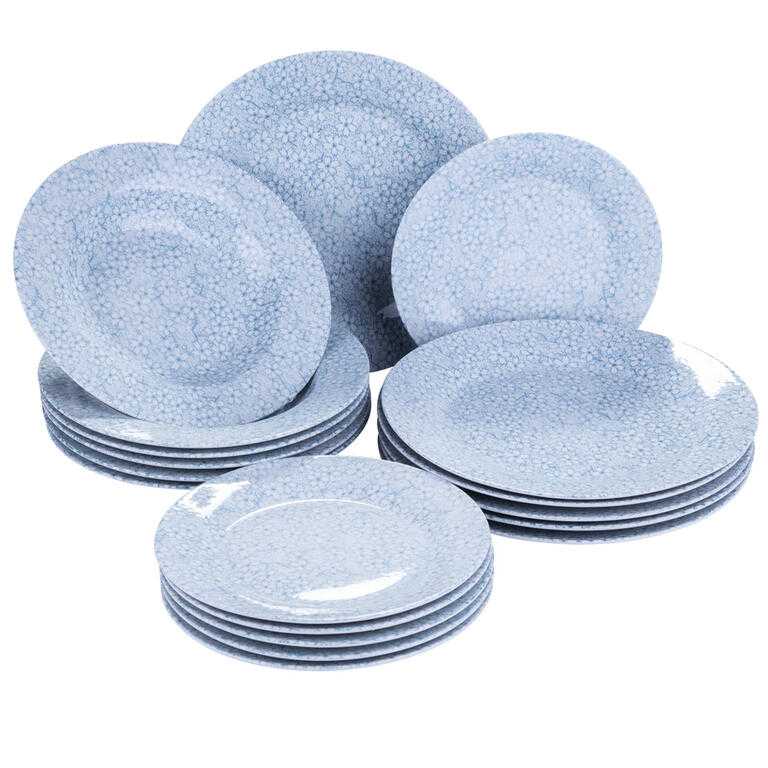 Banquet Porcelánová sada talířů BLUE MEADOW 18 ks