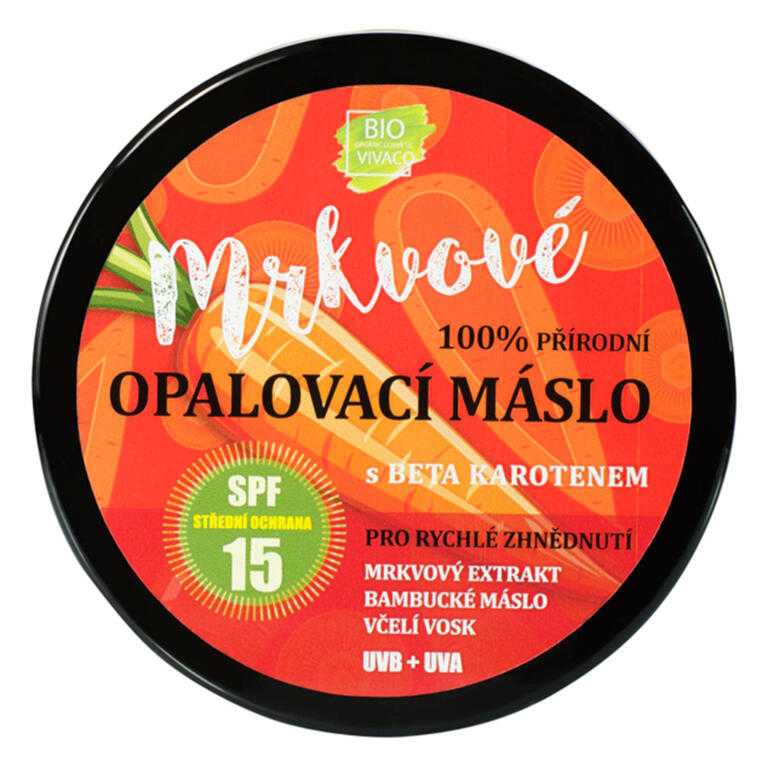 Přírodní opalovací máslo s mrkvovým extraktem SPF 15 150 ml