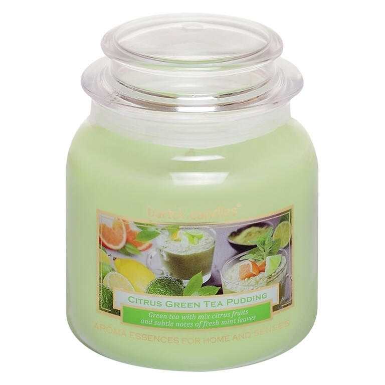 Svíčka ve skle s víčkem CITRUSOVÝ PUDINK 430 g