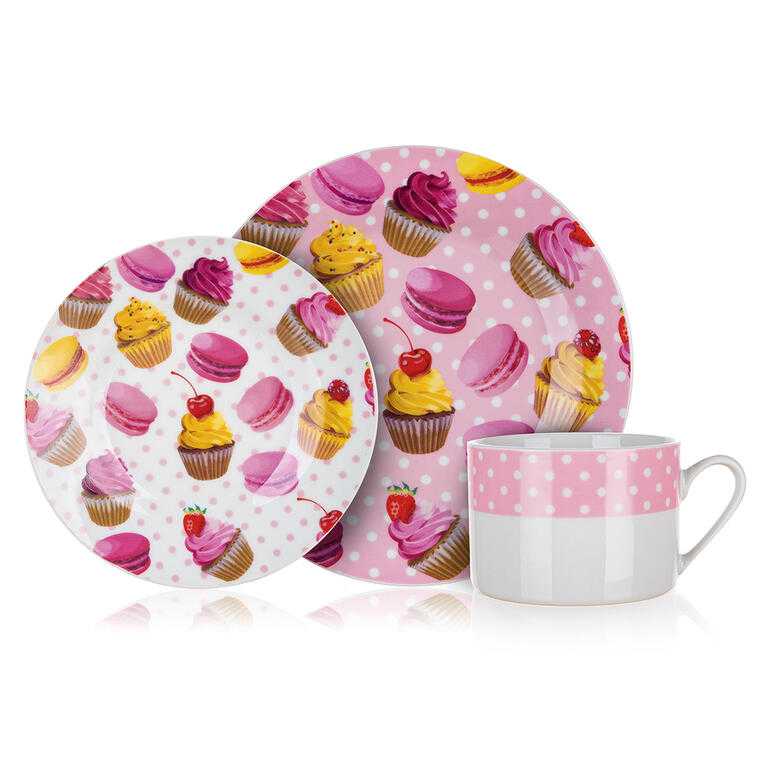 Snídaňová porcelánová sada DORTÍKY 3 ks