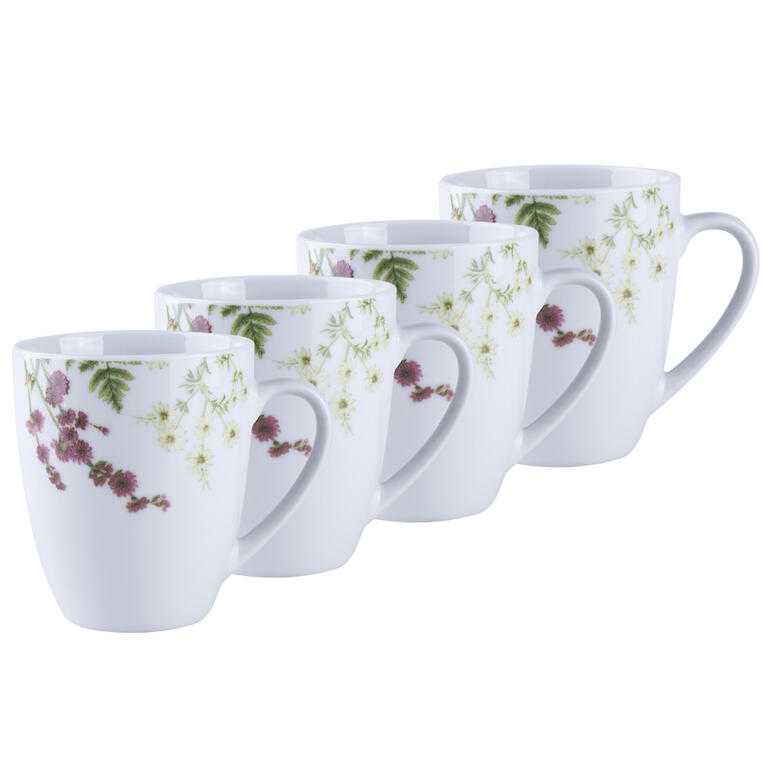 Sada porcelánových hrnků HERBAL GARDEN 380 ml 4 ks