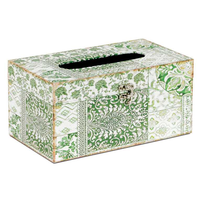 Dekorativní box na papírové kapesníky, plátno s potiskem ORNAMENT
