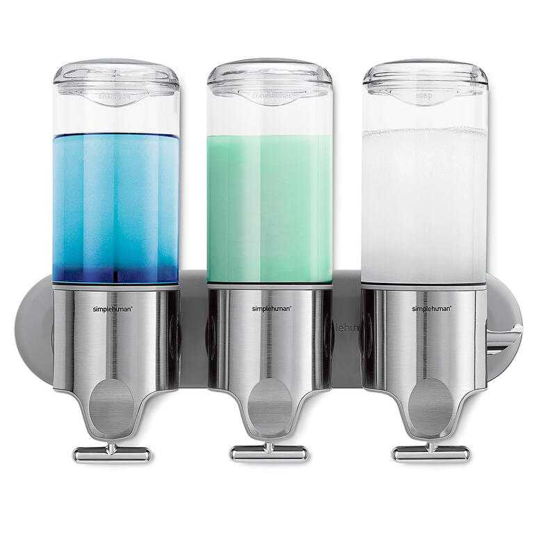 Dispenser de perete pentru săpun lichid Simplehuman, 3 compartimente