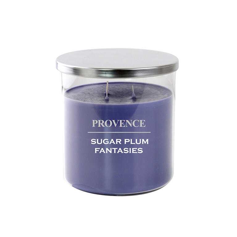 Svíčka ve skle s víčkem SUGARPLUM 1000 g, 3 knoty