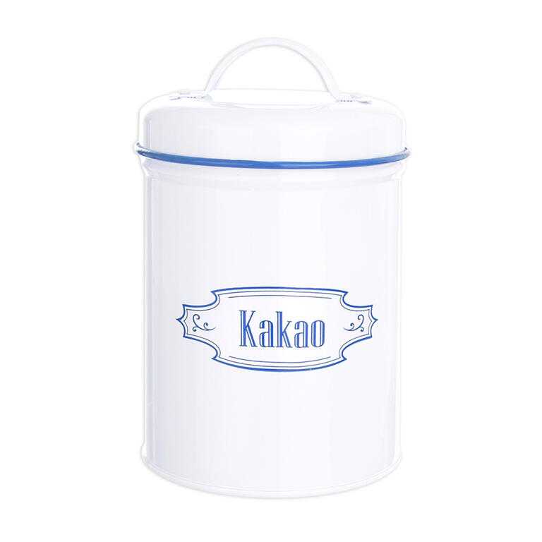 Plechová kulatá dóza KAKAO Blue Line pr. 11 cm