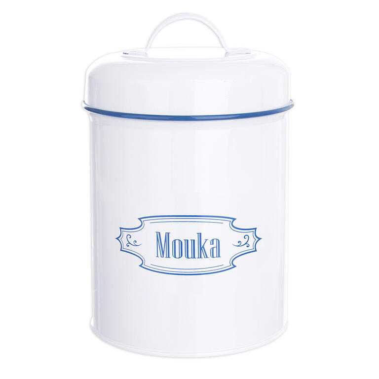 Plechová kulatá dóza MOUKA Blue Line pr. 13 cm
