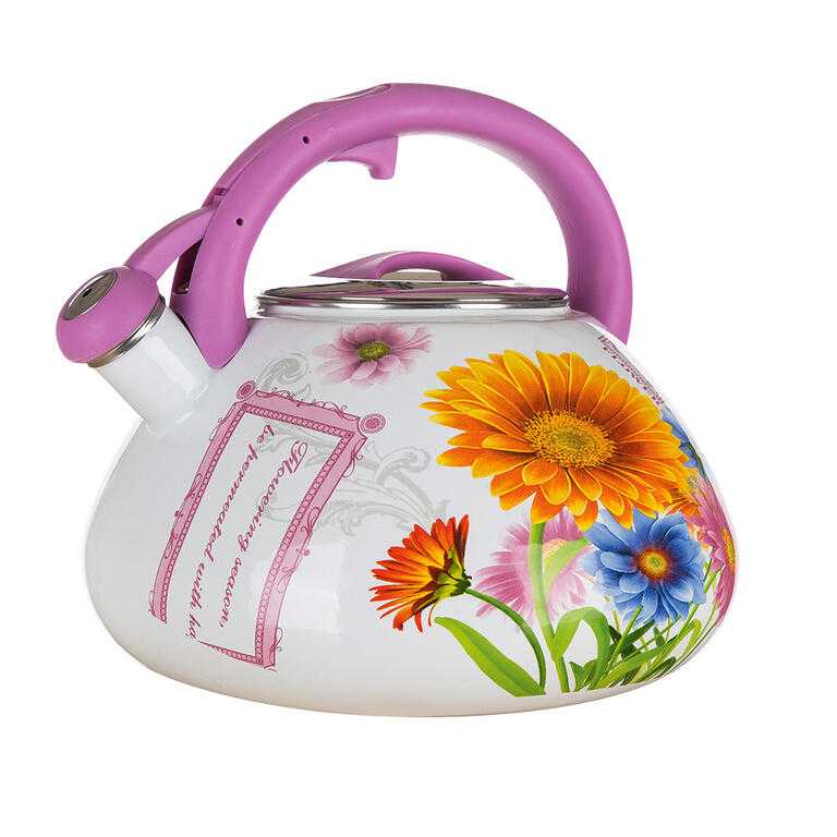 Ceainic emailat cu fluier FLOWERS, 3 L