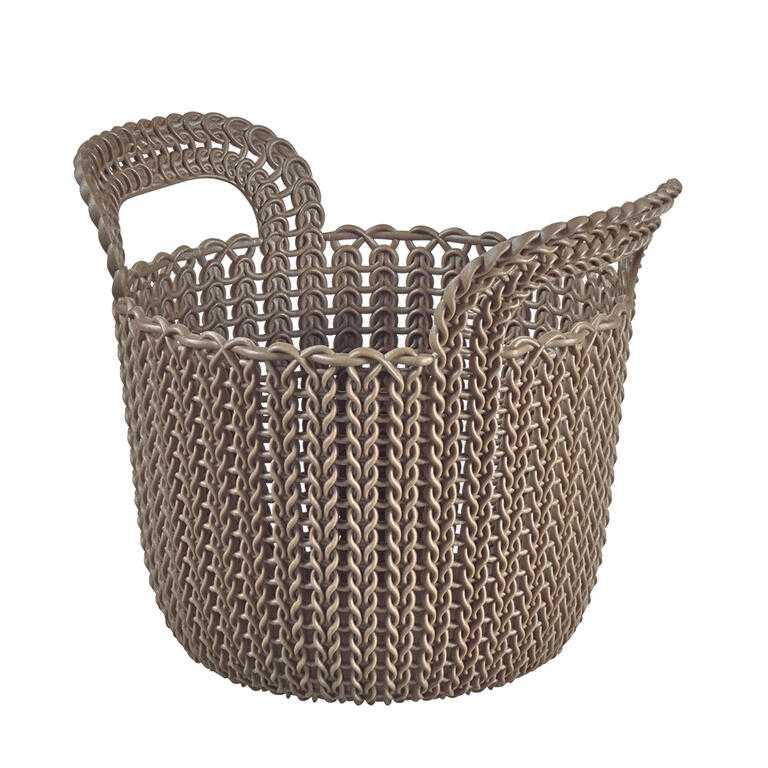 Guľatý kôš KNIT hnedý
