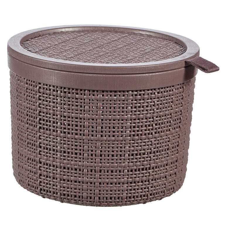 Košík Jute kulatý hnědá