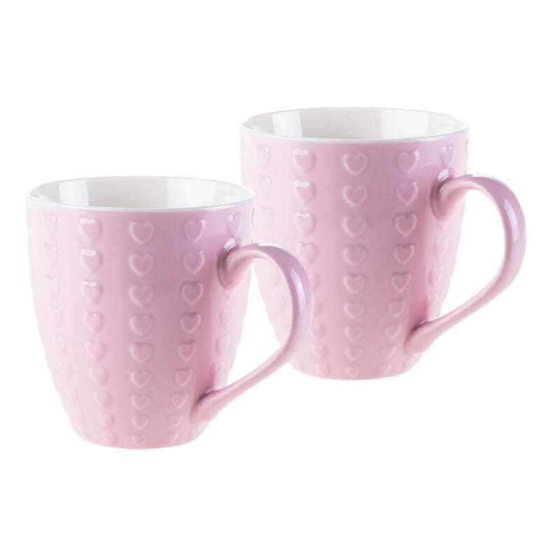 Sada hrnků SRDÍČKA růžová 500 ml 2 ks