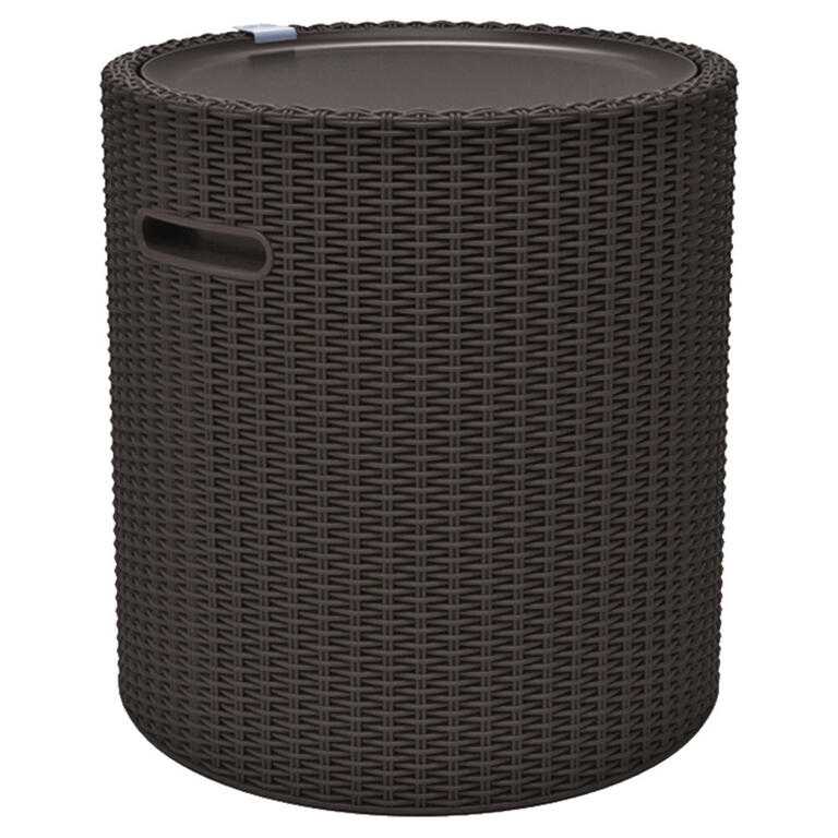 Zahradní stolek COOL STOOL s úložným prostorem hnědý