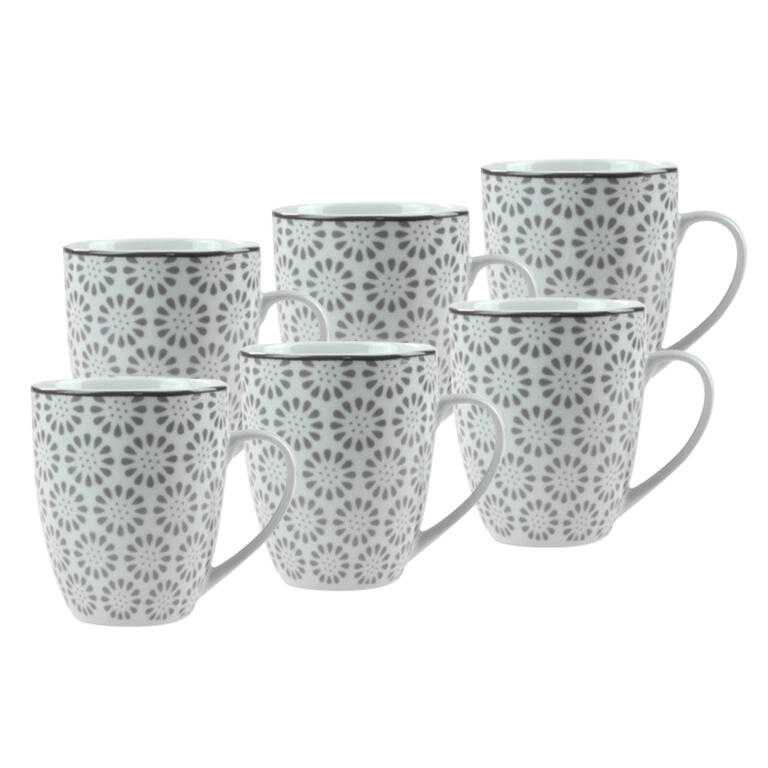 Sada porcelánových hrnčekov ORNATE 380 ml 6 ks