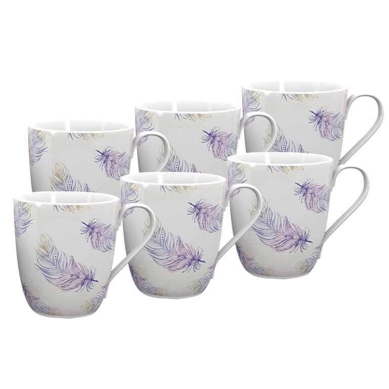 Sada porcelánových hrnků FEZA 380 ml 6 ks